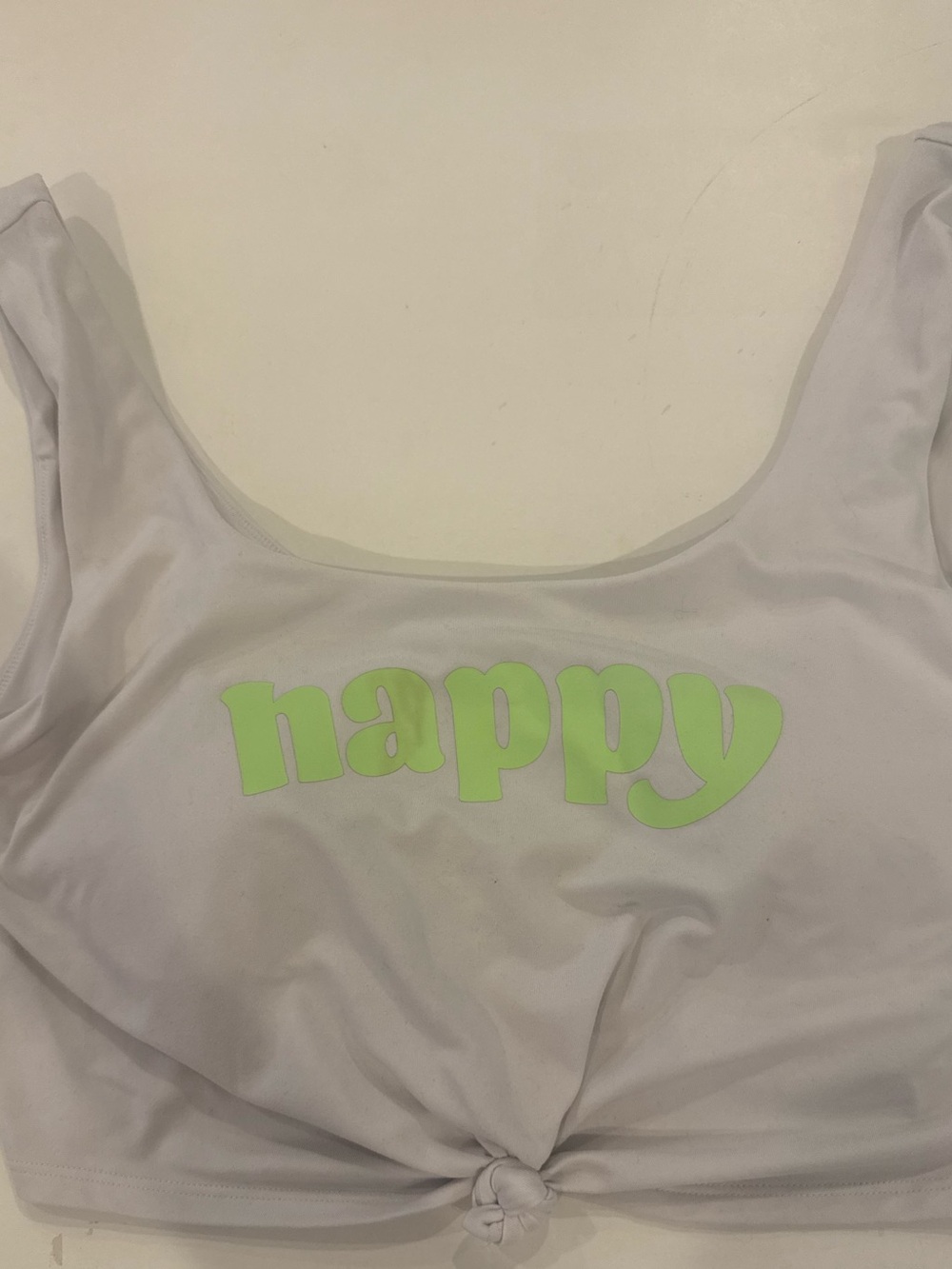 Gilly Hicks Happy Knot Front Crop bralette/tank Top L- flaw in description